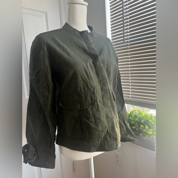 Caslon Linen Blend Tie Sleeve Jacket size Small - Picture 2 of 12